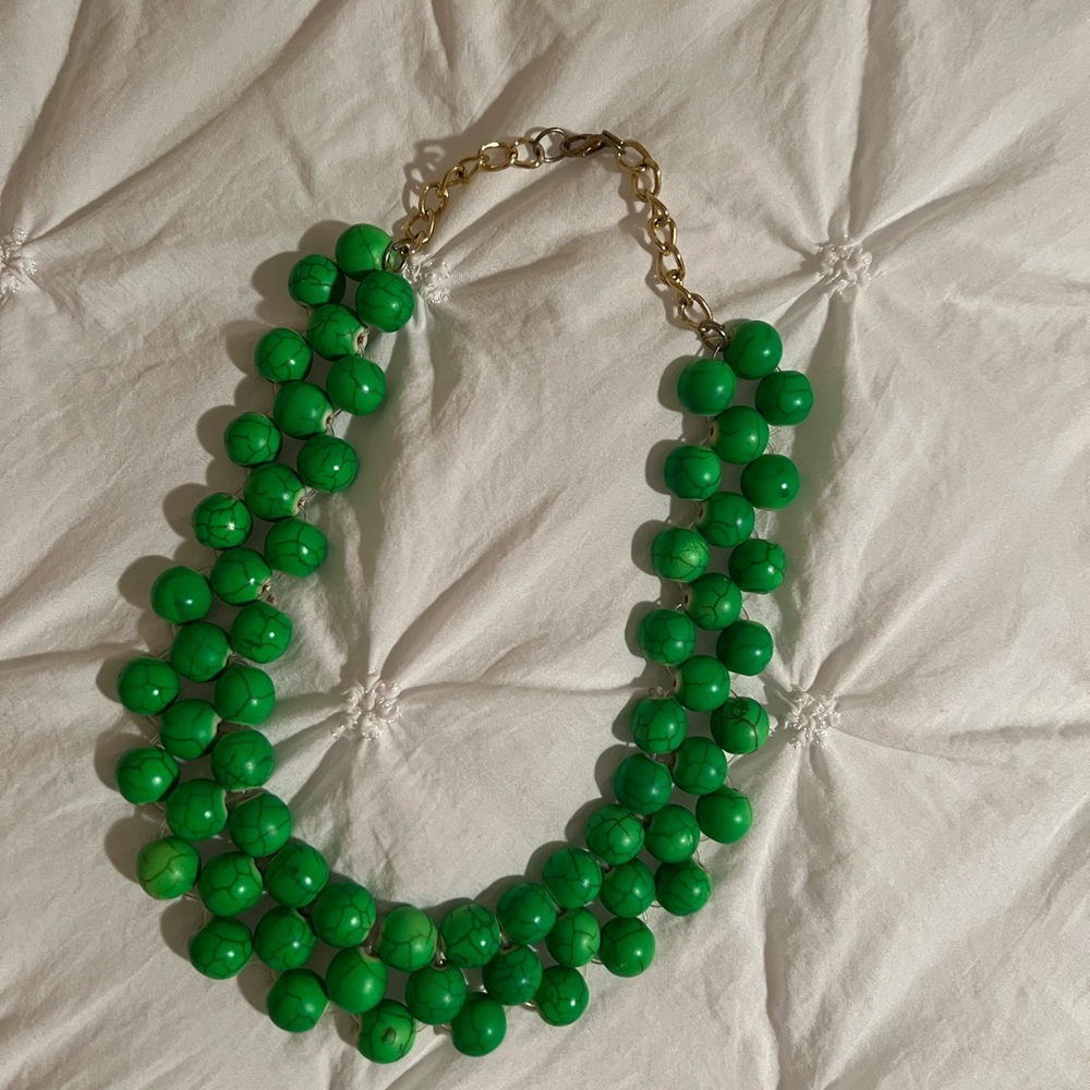 JCrew green beaded necklace